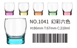 山西大华厂家直销人工吹制幻彩六色玻璃水杯